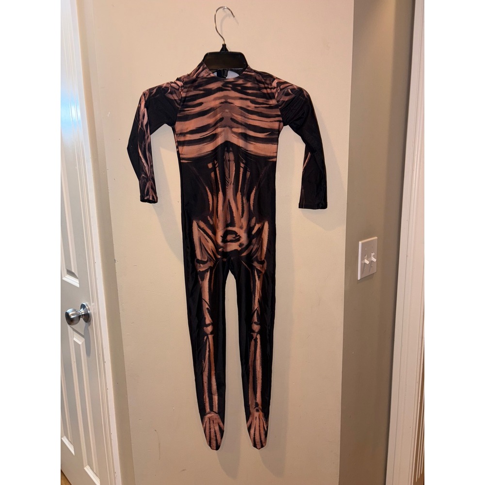 Kids Skeleton Costume Jumpsuit one‎ piece Halloween Cosplay Size Medium
